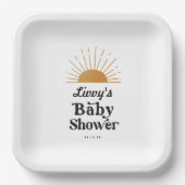 レトロサンシャインベビーシャワー ペーパープレート (正面)