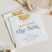 レトロサンシャインボーイベビーシャワー招待状 スタンダードカクテルナプキン