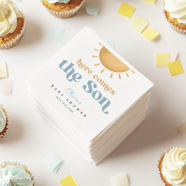 レトロサンシャインボーイベビーシャワー招待状 スタンダードカクテルナプキン