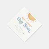 レトロサンシャインボーイベビーシャワー招待状 スタンダードカクテルナプキン (角)