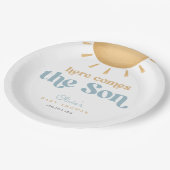 レトロサンシャインボーイ赤ちゃんシャワー ペーパープレート (アングル)