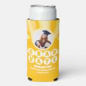 レトロサンシャイン写真卒業パーティー スリム缶クーラー (Seltzer正面)