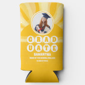 レトロサンシャイン写真卒業パーティー スリム缶クーラー (正面)