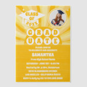 レトロサンシャイン写真卒業パーティー ベラム紙招待状 (正面)