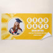 レトロサンシャイン写真卒業 ビーチタオル (正面)