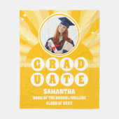 レトロサンシャイン写真卒業 フリースブランケット (正面)