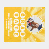 レトロサンシャイン写真卒業 フリースブランケット (正面(横))