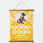 レトロサンシャイン写真卒業 吊り下げ型タペストリー (正面)