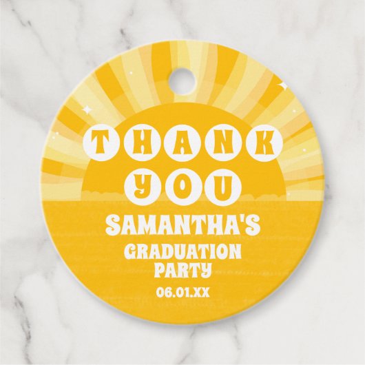 レトロサンシャイン卒業パーティーサンキュー フェイバータグ (正面)