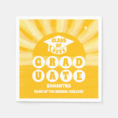 レトロサンシャイン卒業パーティー スタンダードカクテルナプキン (正面)