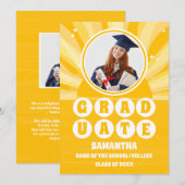 レトロサンシャイン卒業2写真卒業 案内状 (正面/裏面)