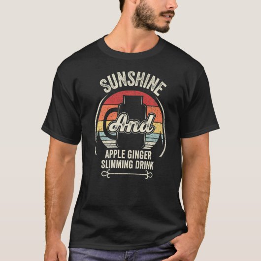 レトロサンシャイン及びリンゴ生姜スリミング飲料サム Tシャツ (正面)
