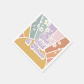 レトロサンシャイン虹デイジーワンワイルドスリー スタンダードカクテルナプキン (角)