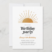 レトロサンシャイン誕生日招待状 招待状 (正面)