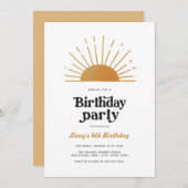 レトロサンシャイン誕生日招待状 招待状 (正面/裏面)