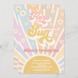 レトロサンシャイン誕生日来ここザサンパーティー 招待状