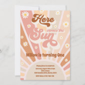 レトロサンシャイン誕生日来ヘアザサンパーティー 招待状 (正面)