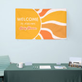 レトロサンシャイン60s Groovyベビーシャワーへようこそ 横断幕 (トレードショー)