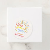 レトロサンシャイ来ンここザ息子ベビーシャワー フェイバータグ (インサイチュ)