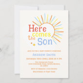 レトロサンシャイ来ンここザ息子ベビーシャワー 招待状 (正面)