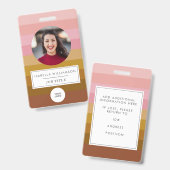 レトロサンストライプセットデザイン写真とカスタム情報 バッジ (表裏)