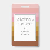 レトロサンストライプセットデザイン写真とカスタム情報 バッジ (裏面)