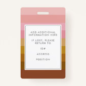 レトロサンストライプセットデザイン写真とカスタム情報 バッジ (裏面)