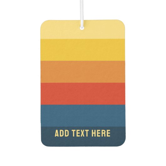 レトロサンセストライプイフ名シンプル付きサンセット文字 カーエアーフレッシュナー (正面)