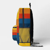 レトロサンセストライプイフ名シンプル付きサンセット文字 プリントバックパック (右)