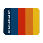 レトロサンセストライプイフ名シンプル付きサンセット文字 マグネット (横)