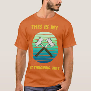 レトロサンセットこれは私の斧の投げシャツおかしい私たち Tシャツ