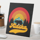 レトロサンセットアラスカジュヌベアマウンテンズワイルド 台座サイン (インサイチュ)