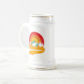レトロサンセットアラスカジュヌームース0マウンテンズワイルド ビールジョッキ (正面左)