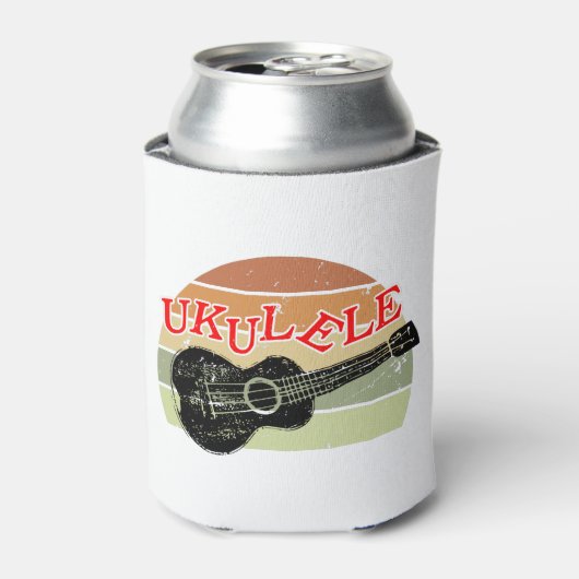 レトロサンセットウクレレ動揺してスケッチ 缶クーラー (缶正面)