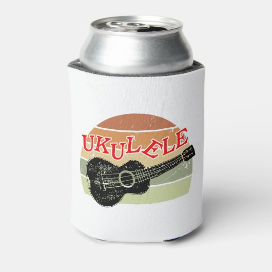 レトロサンセットウクレレ動揺してスケッチ 缶クーラー (缶裏面)