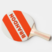 レトロサンセットオレンジはっきりした三ストライプつの名前 卓球ラケット (横)