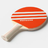 レトロサンセットオレンジストライプ三つの名前 卓球ラケット (正面アングル)