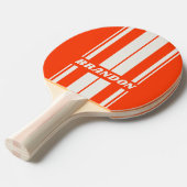 レトロサンセットオレンジデュアルストライプボード名 卓球ラケット (正面アングル)