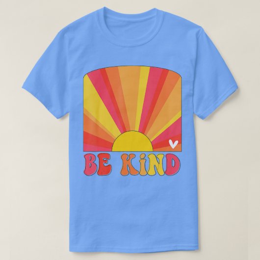 レトロサンセットカラーズビーやさしい感動的先生 Tシャツ (デザイン正面)