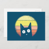 レトロサンセットキャット ポストカード (正面/裏面)