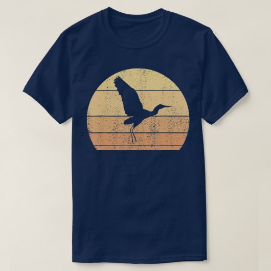 レトロサンセットコウノトリ Tシャツ (デザイン正面)