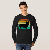 レトロサンセットコーギTシャツ Tシャツ (正面フル)