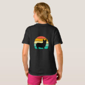 レトロサンセットコーギTシャツ Tシャツ (裏面フル)