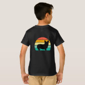 レトロサンセットコーギTシャツ Tシャツ (裏面フル)