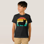 レトロサンセットコーギTシャツ Tシャツ (正面フル)