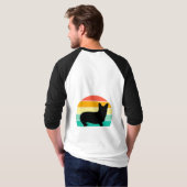 レトロサンセットコーギTシャツ Tシャツ (裏面フル)