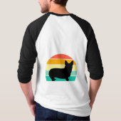 レトロサンセットコーギTシャツ Tシャツ (裏面)