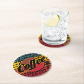 レトロサンセットコーヒー ラウンドペーパーコースター (インサイチュ)