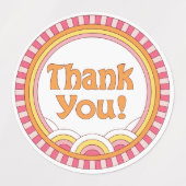 レトロサンセットサンセットサンキューステッカーシート ラベル (デザイン2)