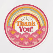 レトロサンセットサンセットサンキューステッカーシート ラベル (デザイン1)
